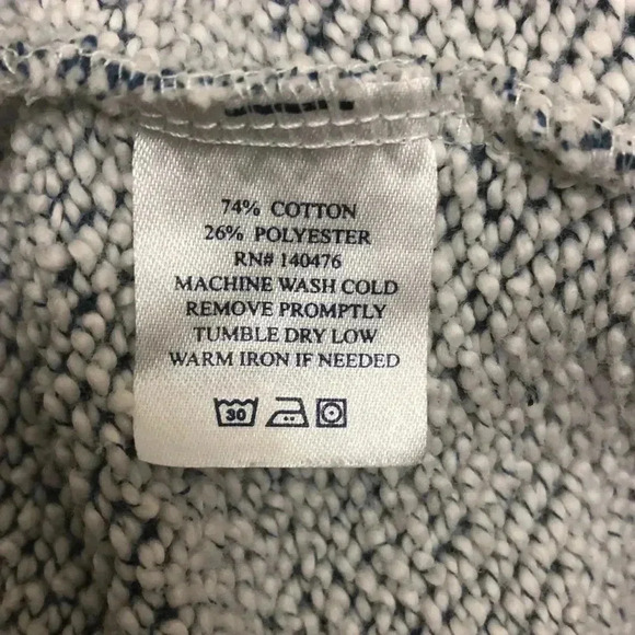 FAHERTY- Blue & White Seabrook French Terry Oversized Hoodie | Size Medium - Picture 10 of 10